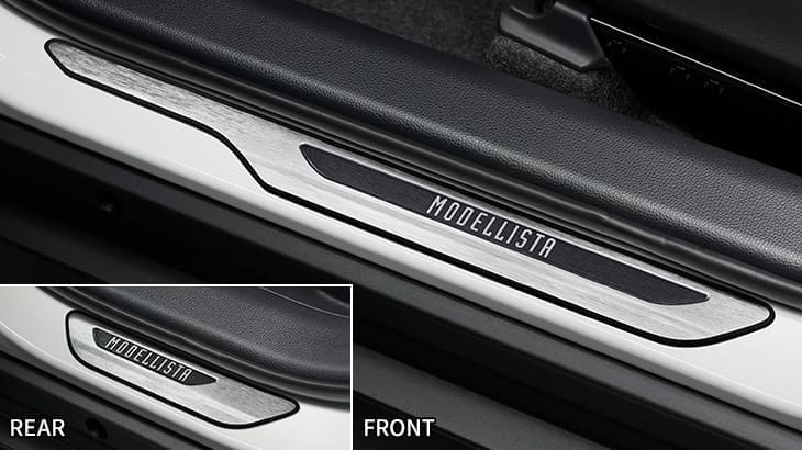 Modellista Scuff Plate Silver × Black for Toyota Yaris Cross