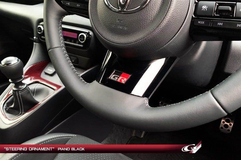 GRAZIO Piano Black Steering Ornament for Toyota GR YARIS