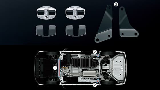 TRD GR door stabilizer & GR brace set for Toyota Noah 2022