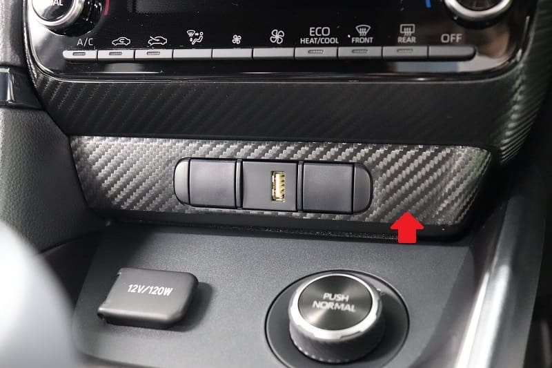 AQUA STYLE Center Switch Panel Carbon Sheet for GR Yaris