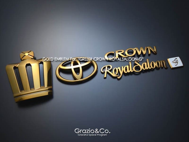 GRAZIO ROYAL SALOON G Four Pieces Emblem For Toyota Crown