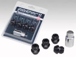 RAYS Short 17HEX L25 Racing Lock nut x4, L25 key adapter 17HEX 24x1