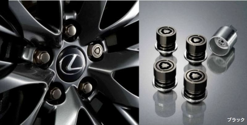 LEXUS GENUINE BLACK WHEEL LOCK BOLT SET for LEXUS