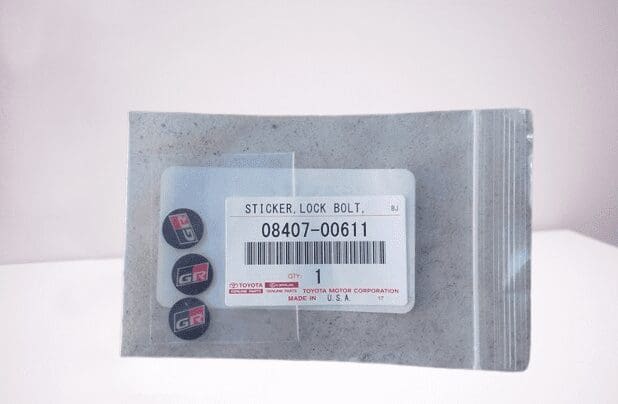 Genuine Gazoo Racing License Plate Lock Bolt Stickers 08407-00611