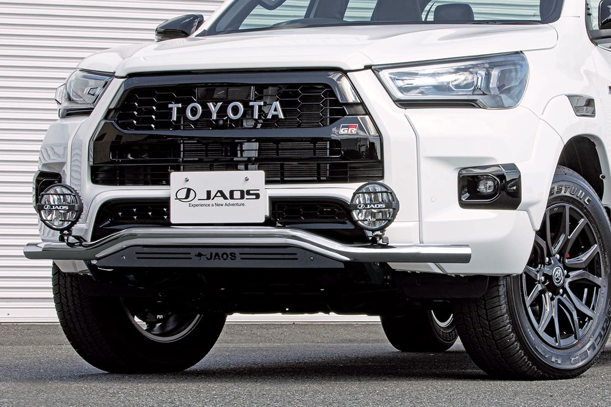 JAOS Front Skid Bar Polished/Black Hilux 125 Series Z "GR SPORT"