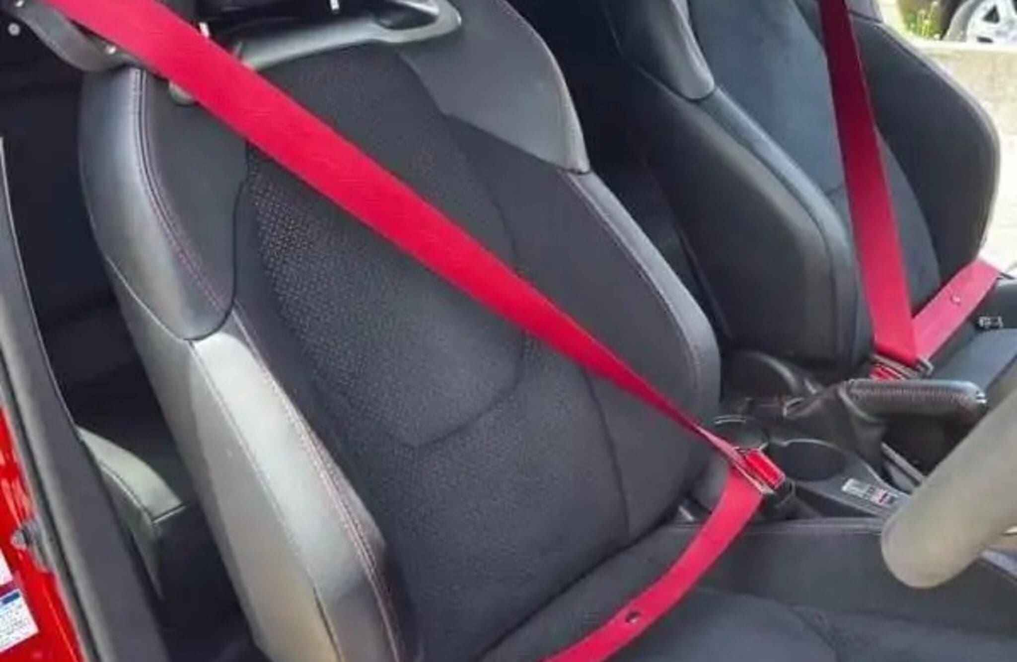GENUINE GR 3-POINT RED SEAT BELT For GR YARIS